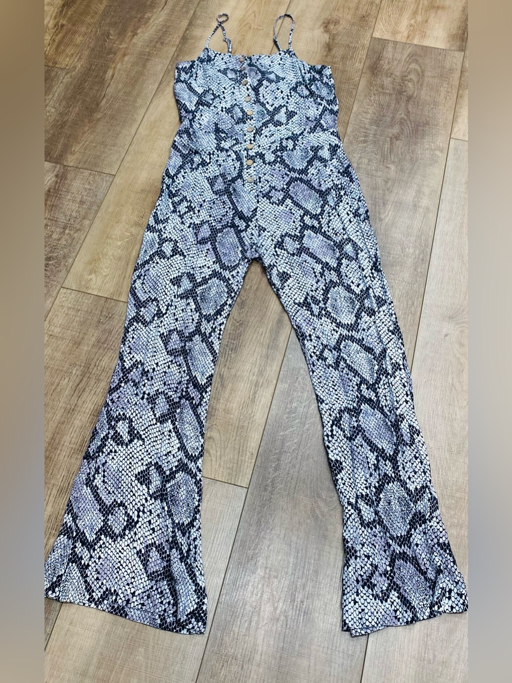 Chasor Snake-Print Sleeveless jumpsuit in Black and cream women’s Small NWT